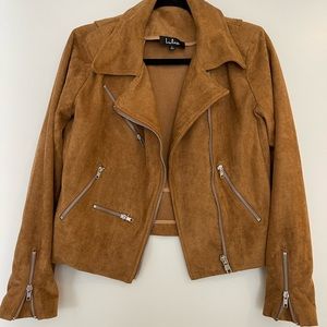Tan suede jacket from Lulus